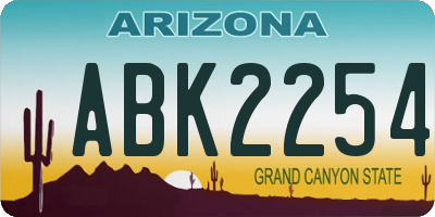 AZ license plate ABK2254