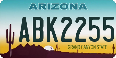 AZ license plate ABK2255