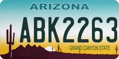 AZ license plate ABK2263
