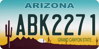 AZ license plate ABK2271