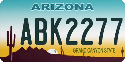 AZ license plate ABK2277