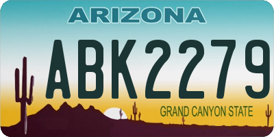 AZ license plate ABK2279