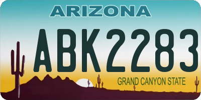 AZ license plate ABK2283