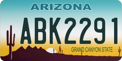 AZ license plate ABK2291
