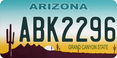 AZ license plate ABK2296