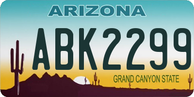 AZ license plate ABK2299