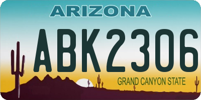 AZ license plate ABK2306