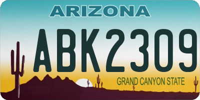 AZ license plate ABK2309