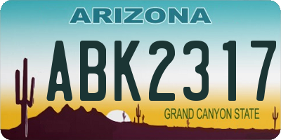 AZ license plate ABK2317