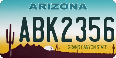 AZ license plate ABK2356