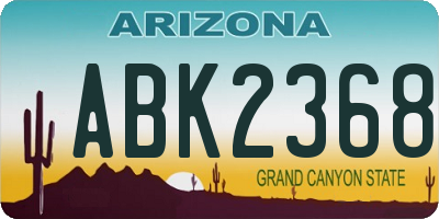 AZ license plate ABK2368