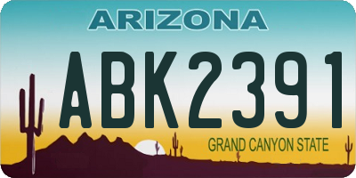 AZ license plate ABK2391