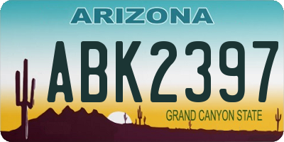 AZ license plate ABK2397