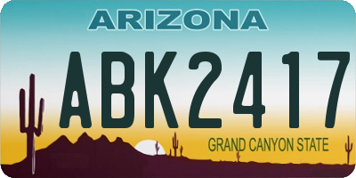 AZ license plate ABK2417
