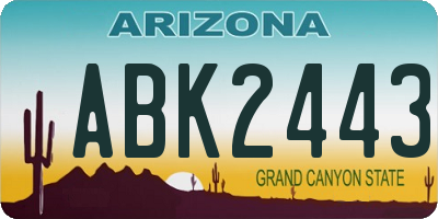 AZ license plate ABK2443