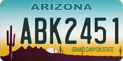 AZ license plate ABK2451