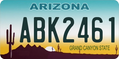 AZ license plate ABK2461