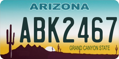 AZ license plate ABK2467