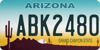 AZ license plate ABK2480