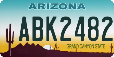 AZ license plate ABK2482