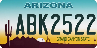 AZ license plate ABK2522