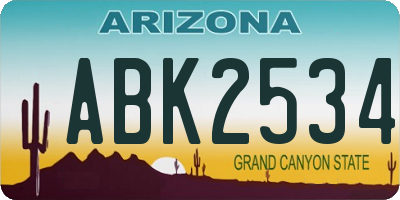 AZ license plate ABK2534