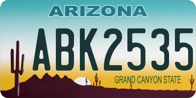 AZ license plate ABK2535