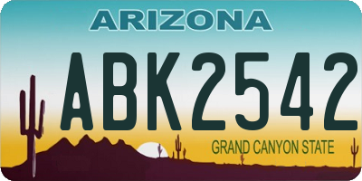 AZ license plate ABK2542