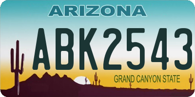 AZ license plate ABK2543