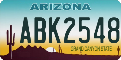 AZ license plate ABK2548