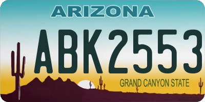 AZ license plate ABK2553