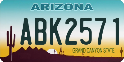 AZ license plate ABK2571