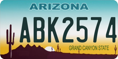 AZ license plate ABK2574