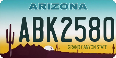 AZ license plate ABK2580
