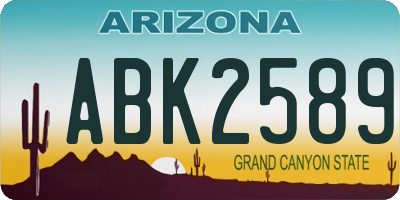 AZ license plate ABK2589