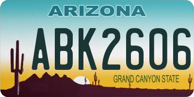 AZ license plate ABK2606