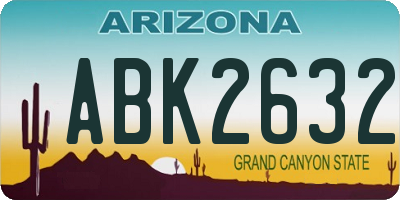 AZ license plate ABK2632