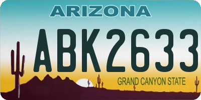 AZ license plate ABK2633