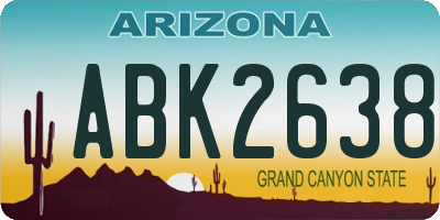 AZ license plate ABK2638