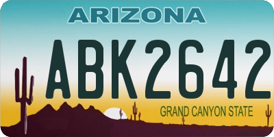 AZ license plate ABK2642