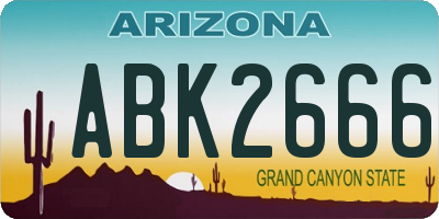 AZ license plate ABK2666
