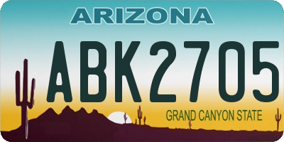 AZ license plate ABK2705
