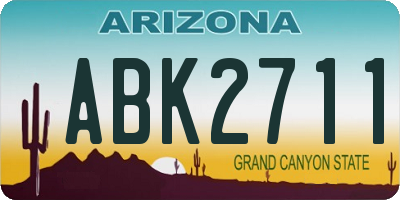 AZ license plate ABK2711