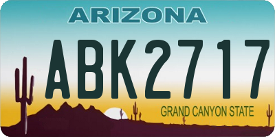 AZ license plate ABK2717