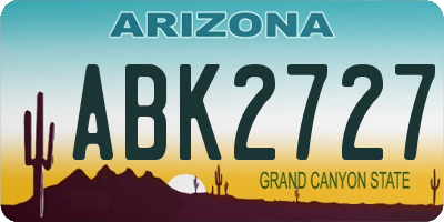 AZ license plate ABK2727