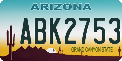 AZ license plate ABK2753