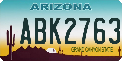 AZ license plate ABK2763