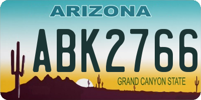 AZ license plate ABK2766