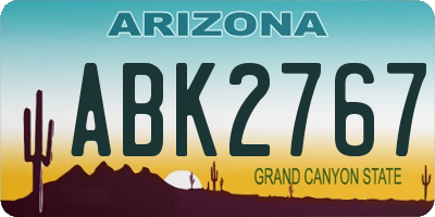 AZ license plate ABK2767