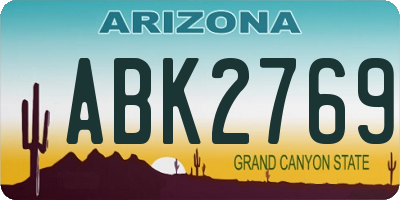 AZ license plate ABK2769
